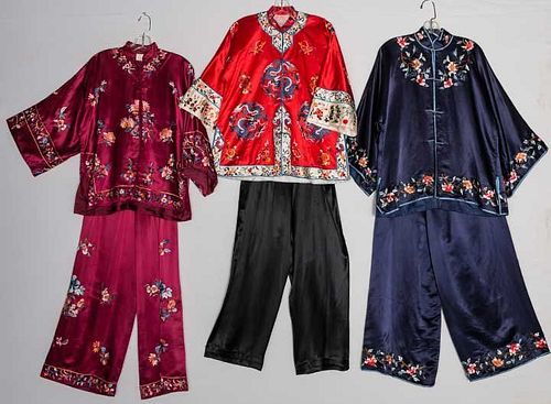 THREE EMBROIDERED OUTFITS, CHINA, c. 1950