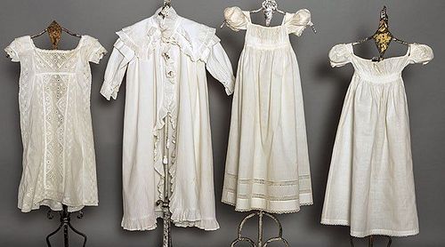 FOUR WHITE INFANTS' GARMENTS, 1810-1820s