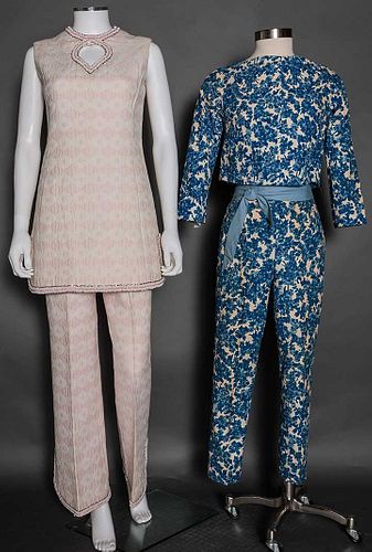 TWO COTTON PANT SUITS, 1950s & 1960s