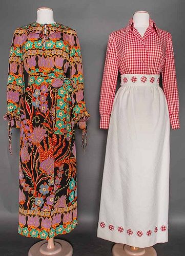TWO MAXI DRESSES, 1970s