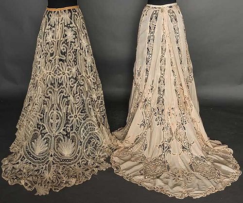 TWO BELLE EPOQUE LACE SKIRTS, c. 1905