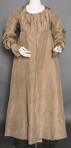 SILK TAFFETA DAY DRESS, c. 1800