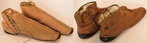 TWO PAIR LADIES' SIDE LACE BOOTS, 1850s