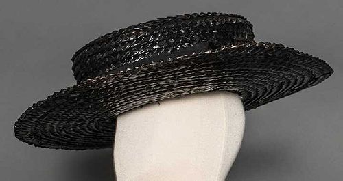 LADY'S OVERSIZE STRAW BOATER, 1906