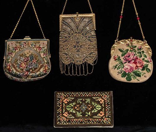 FOUR EVENING BAGS, 1930s