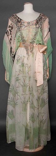ZANDRA RHODES PAINTED LILY GOWN, 1980s