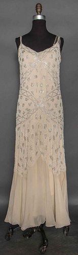RHINESTONE TRIMMED WHITE GOWN, 1930s