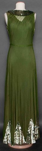 TULLE & SEQUIN EVENING GOWN, LATE 1930s