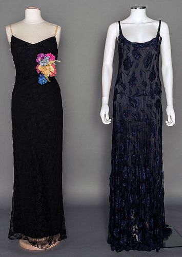 TWO LACE EVENING GOWNS, 1930s