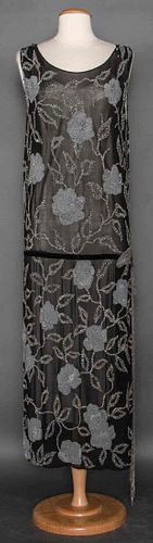 CRYSTAL BEADED EVENING GOWN, c.1920