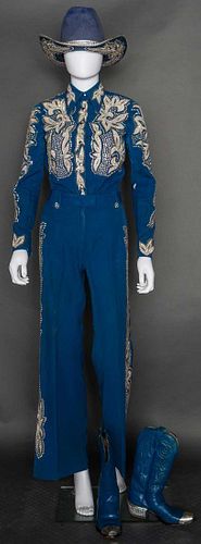 NUDIE 4-PIECE LADY'S BLUE RODEO OUTFIT, 1970s