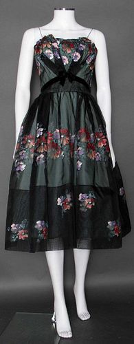 PAINTED PARTY DRESS, MID 1950s