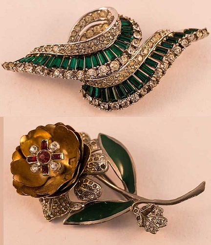 ONE BOUCHER & ONE TREMBLANT BROOCH, 1945-1960