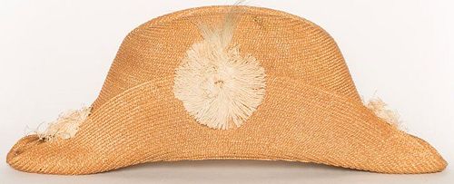 LITTLE BOY'S NAUTICAL STRAW HAT, 1870-1890