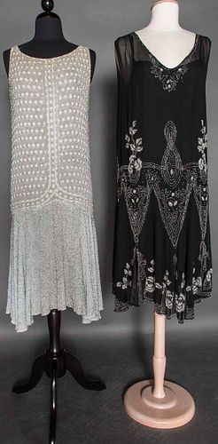 TWO BEADED EVENING DRESSES, c. 1927