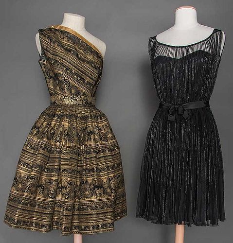 TWO PARTY DRESSES, 1955 & 1965
