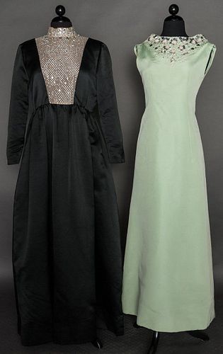 TWO EVENING GOWNS, 1960-1970s