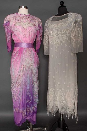 TWO ZANDRA RHODES AFTERNOON GOWNS, 1970-1980