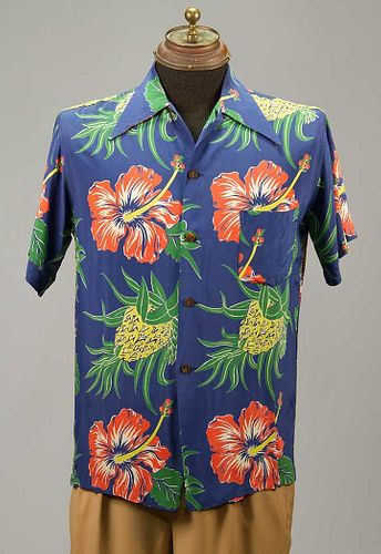 MAN'S HAWAIIAN PRINT SHIRT, 1940-1950s