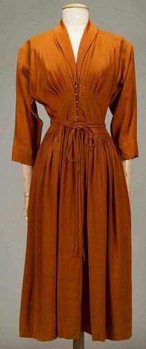 McCARDELL BURNT ORANGE SILK DRESS, 1949