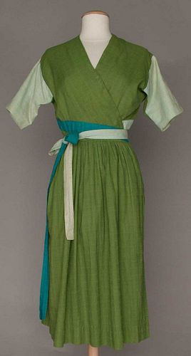 CLAIRE McCARDELL GREEN COTTON DAY DRESS, 1950s