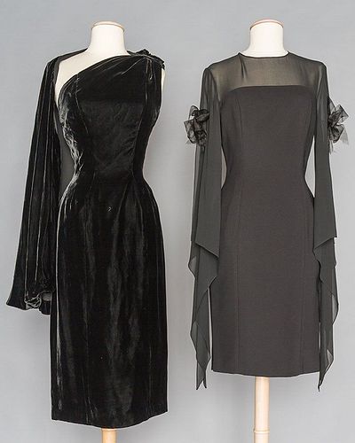 TWO AMERICAN DESIGNER COCKTAIL DRESSES, 1960-1990