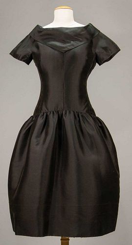 DIOR BLACK SILK DINNER DRESS, 1955-1957