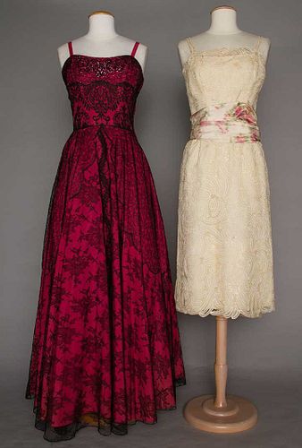 TWO LACE DRESSES, 1950-1960s