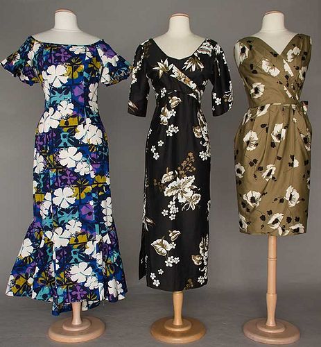 THREE PRINTED SUMMER DRESSES, 1960s