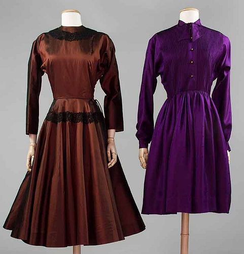 TWO CLAIRE McCARDELL SILK DRESSES, 1955-1960s