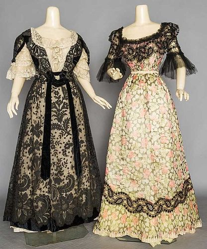 TWO BELLE EPOQUE EVENING DRESSES, c. 1905