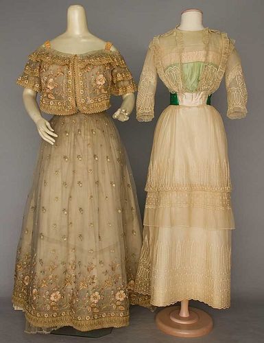 ONE EVENING & ONE TEA GOWN, EARLY 20TH C