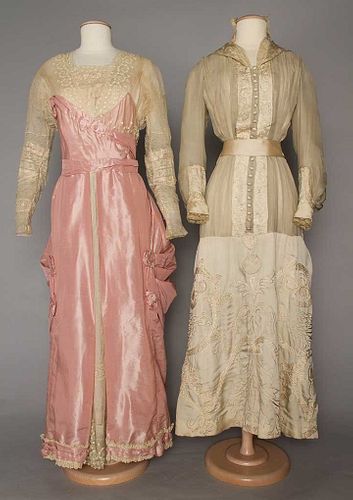 TWO SILK PARTY DRESSES, 1912-1916