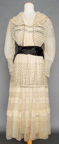 BLACK DOTTED NET DRESS, MAISON MAURICE, c. 1915