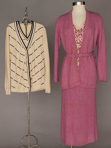 TWO KNIT DAY SETS, 1930s