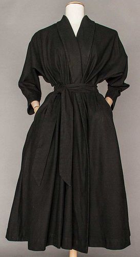 CLAIRE McCARDELL BLACK COTTON COAT, 1950s