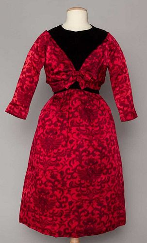CHRISTIAN DIOR RED COUTURE GOWN, A-H 1958