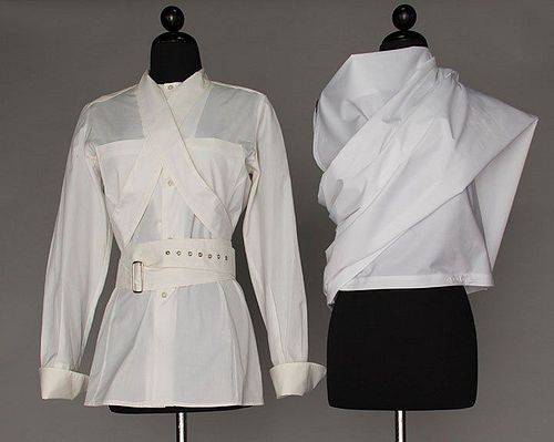 TWO GAULTIER WHITE COTTON SHIRTS
