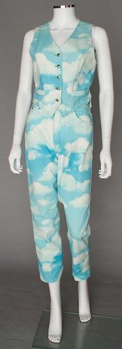 MOSCHINO PRINTED JEANS & VEST SET, 1990s
