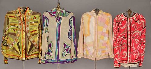 FOUR PUCCI PRINTED TOPS, 1960-1970s