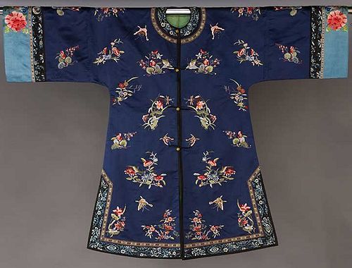 EMBROIDERED DARK BLUE EXPORT COAT, CHINA