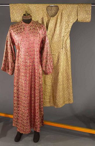 TWO SILK BROCADE ROBES, MIDDLE EAST