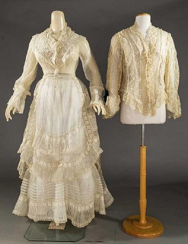 ORGANDY & LACE DRESS PARTS, 1860-1870s