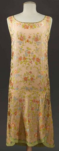PASTEL EMBROIDERED EVENING DRESS, 1920s