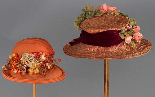 TWO SUMMER HATS, NEW YORK, 1905 & 1925