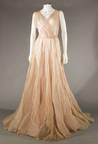 JACQUES FATH ORGANDY GOWN, LATE 1940s