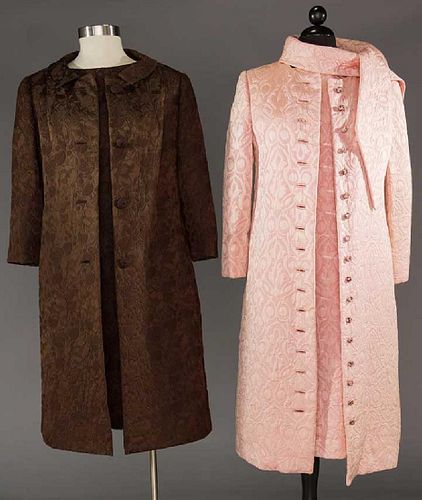 TWO DESIGNER COAT & DRESS SETS, 1960