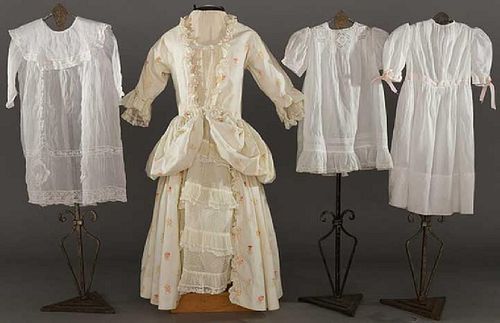 FOUR GIRL'S COTTON DRESSES, EARLY 20TH C