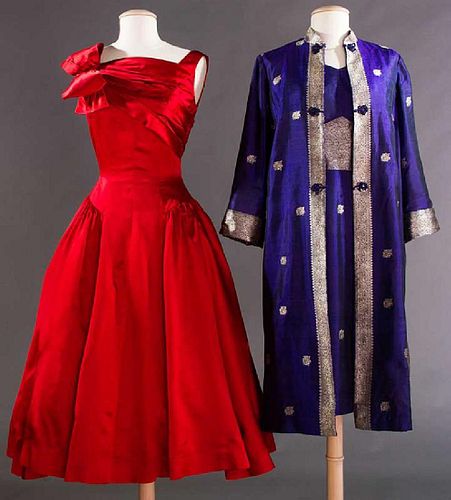 TWO PARTY DRESSES, 1950-1960s