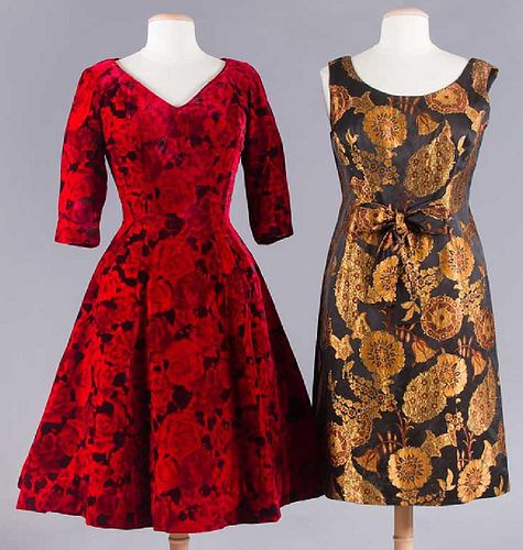 TWO COCKTAIL DRESSES, 1950-1960s